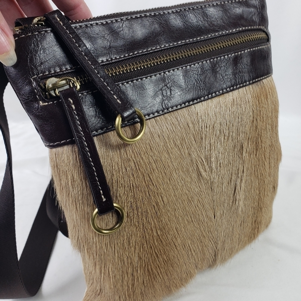 Diane Gail Springbok Fur Crossbody Bag